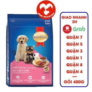 Thức Ăn Cho Chó Con Hạt Smartheart Puppy 400g Vị Bò Và Sữa - Miki Petshop