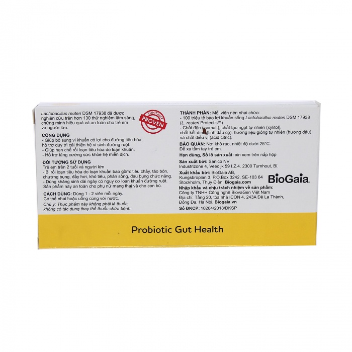 Men vi sinh BioGaia Protectis Tablets 2+