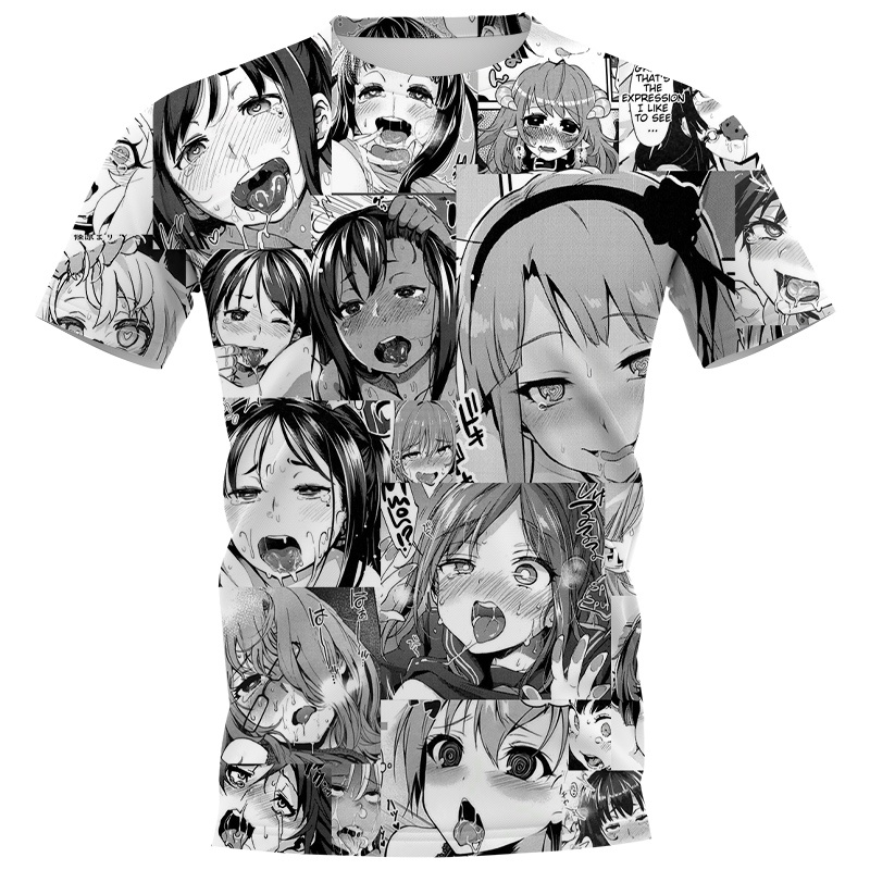 CLOOCL Anime Ahegao Fashion Couple 3D Printed Unisex Short Sleeve T-Shirts