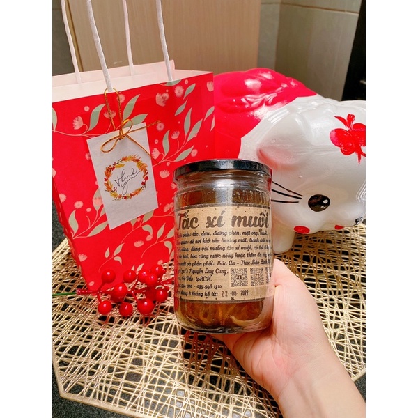 [CHỈ GIAO HCM] Hũ thuỷ tinh tắc xí muội đường phèn, sợi tắc được xắt tay dài đẹp không nát, giòn sựt đúng chuẩn xí muội