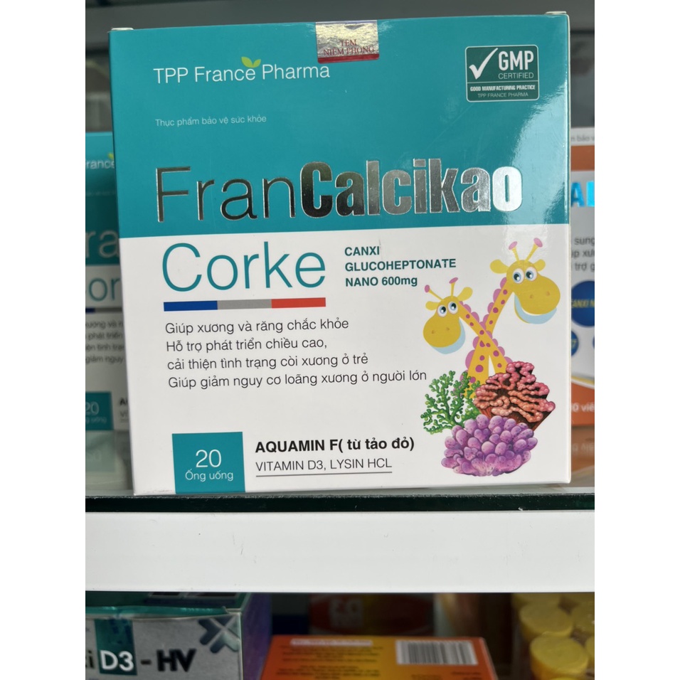 Francalcikao Corke Bổ Sung Canxi, Giúp Phát Triển Chiều Cao Giúp Xương Chắc Khỏe