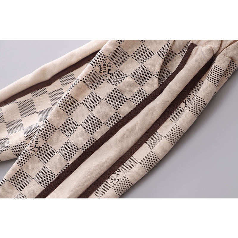 Bộ Áo Sơ Mi Tay Dài + Quần Dài Họa Tiết Sọc Caro Phong Cách Hàn Quốc Thời Trang Cho Bé Kích Thước 80-120cm