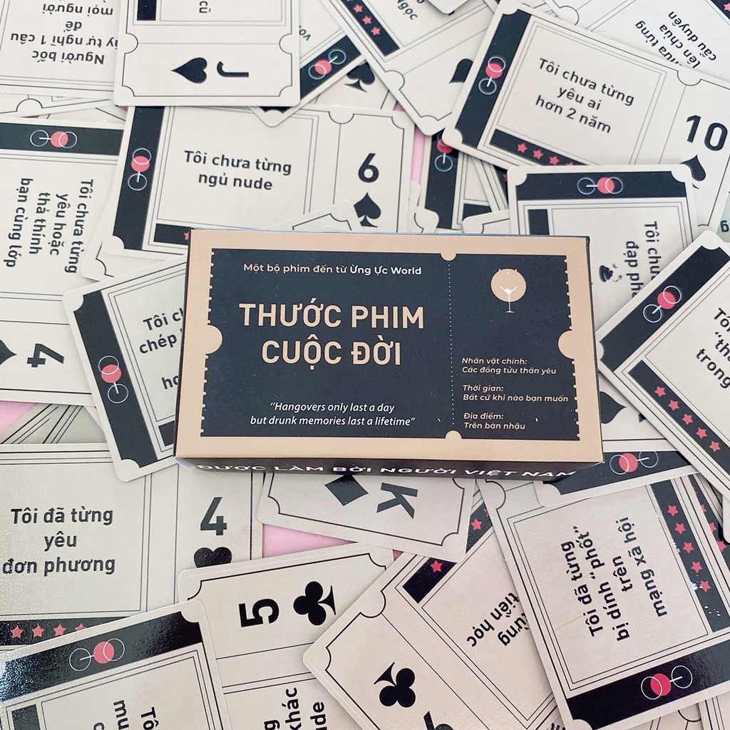 Bộ Bài Thước Phim Cuộc Đời Bài Uống Rượu Bia Bàn Nhậu Drinking Card Game Never Have I Ever 51 Lá TPCD