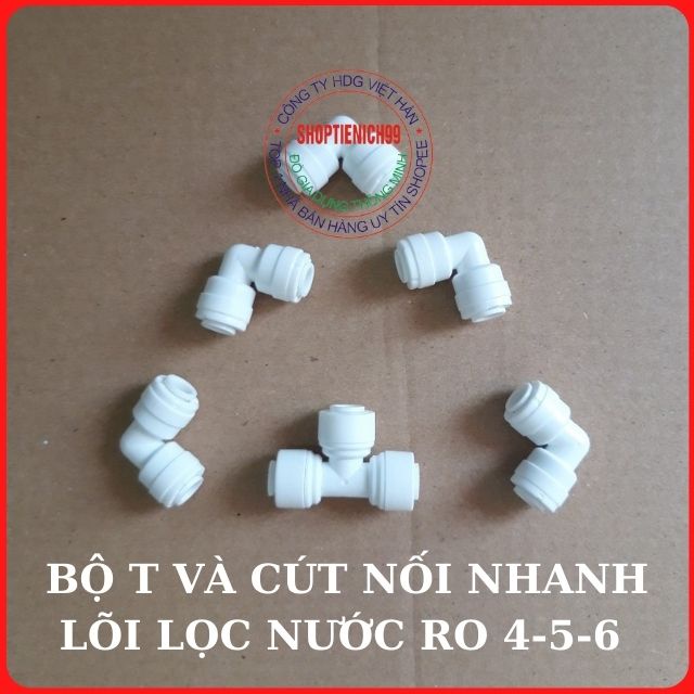 Cút Nối Chữ T Và Cút Nối Nhanh Sử Dụng Cho Các Lõi Lọc Nước Số 4-5-6-7-8-9 Dùng Cho Các Lõi Chức Năng Của Máy Lọc RO.