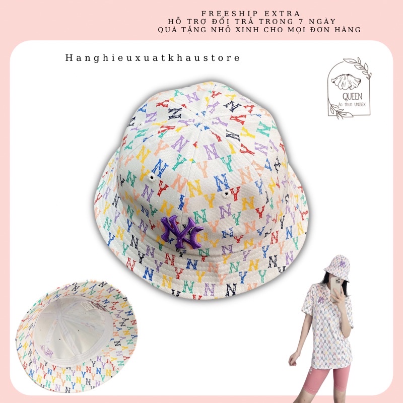 Mũ tròn thể thao nam Nữ , mũ bucket xuất xịn logo thêu N.Y