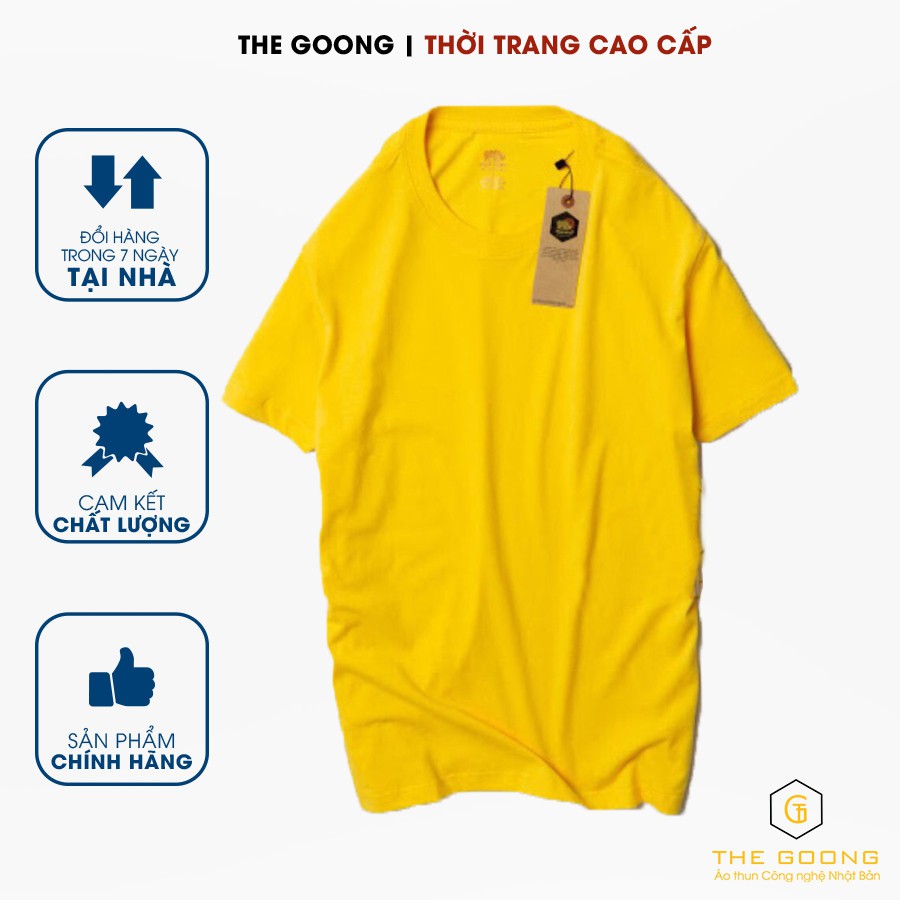 Áo Phông Trơn Nữ TheGoong Cổ Tròn, Áo Thun Nữ Basic Cotton Cao Cáp Hàng Hiệu Thoáng Mát Kháng Khuẩn Tay Ngắn Vàng Tươi
