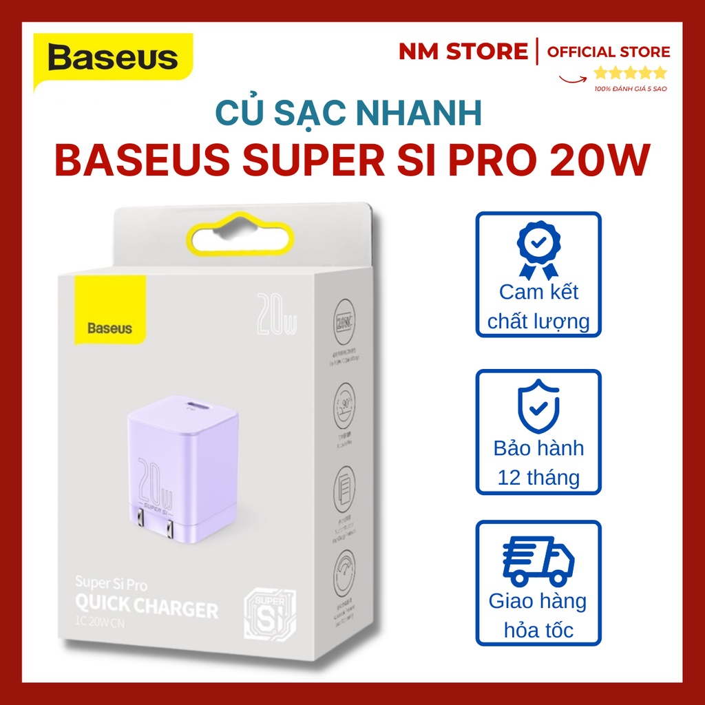 Củ Sạc Nhanh Nhỏ Gọn Baseus Super Si Pro Quick Charger 1c 20w