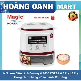 Nồi cơm điện tách đường magic korea a511 1.5l inox 304 công suất 900w bảo hành 12 tháng