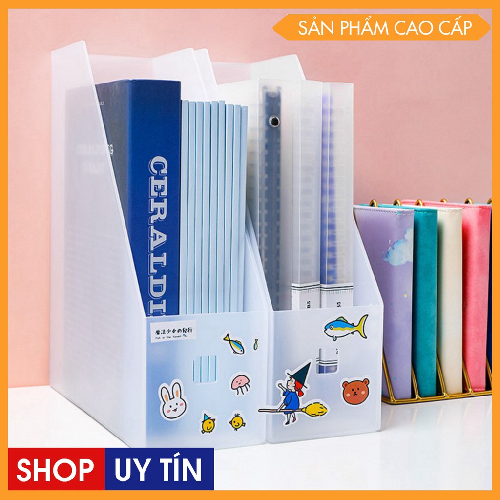 Hộp đựng sách VÁT, khay đựng tài liệu sách văn decor bàn học, trang trí bàn học 10*24*27cm