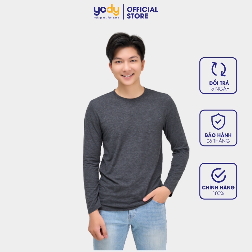 Áo thun nam YODY dài tay giữ nhiệt mặc thu đông chất cotton mềm mịn ATM4075 | BigBuy360 - bigbuy360.vn
