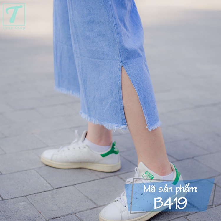 Quần ống rộng (quần culottes) jean xẻ tà - Đẹp Xinh Rẻ - Tone shop