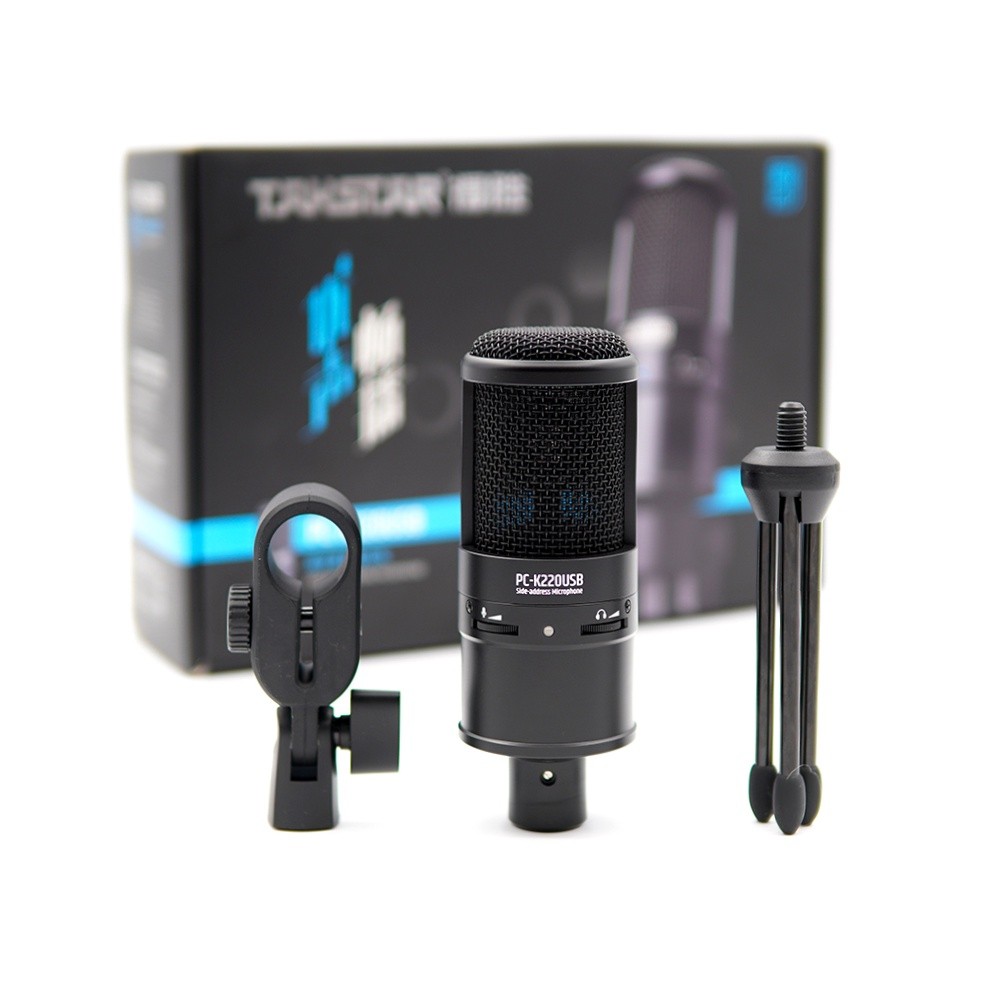 Mic thu âm Takstar PC-K220USB chuyên nghiệp dùng cho máy tính, chơi game, thu âm lồng tiếng bài giảng [BẢO HÀNH] 1 năm