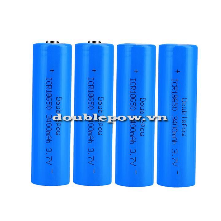 Cell pin sạc 18650 3.7V Doublepow dung lượng thực 3400mAh dùng cho sạc dự phòng, đóng pin các loại máy