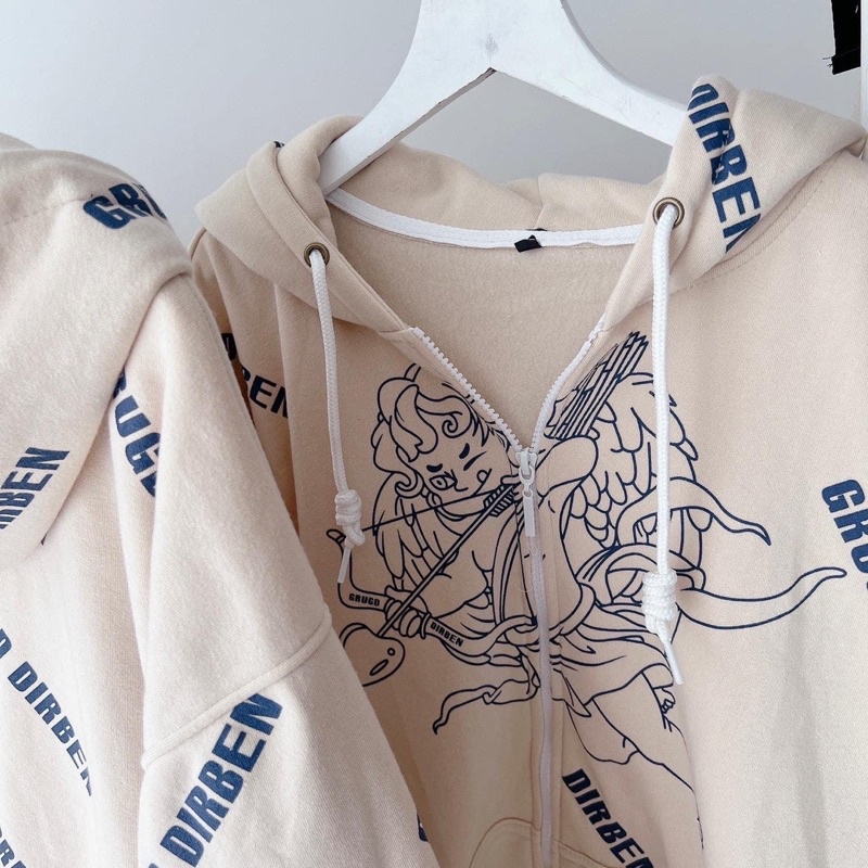 [sẵn] Áo Khoác Zip Kéo Thiên Thần DIRBEN PQK (nam nữ mặc)