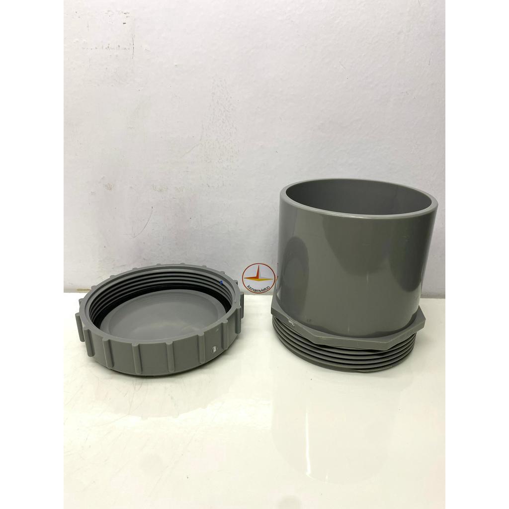 Bít xả ren ngoài/Male threaded clean out phi 168 nhựa PVC Bình Minh_BXRN168