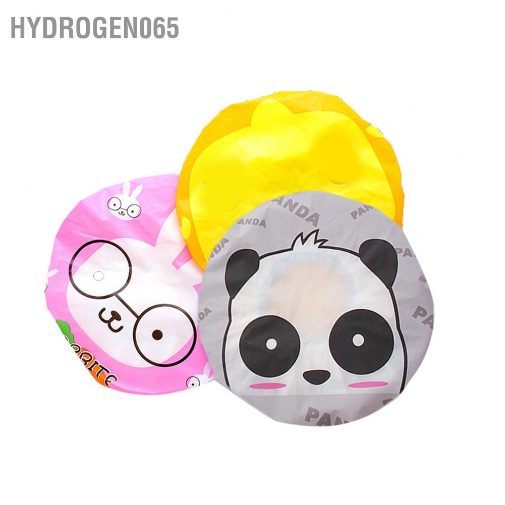 Hydrogen065 Bath Shower Cap Reusable Waterproof Kitchen Oilproof Hair Hat Cute Cartoon Design for Adults Kids