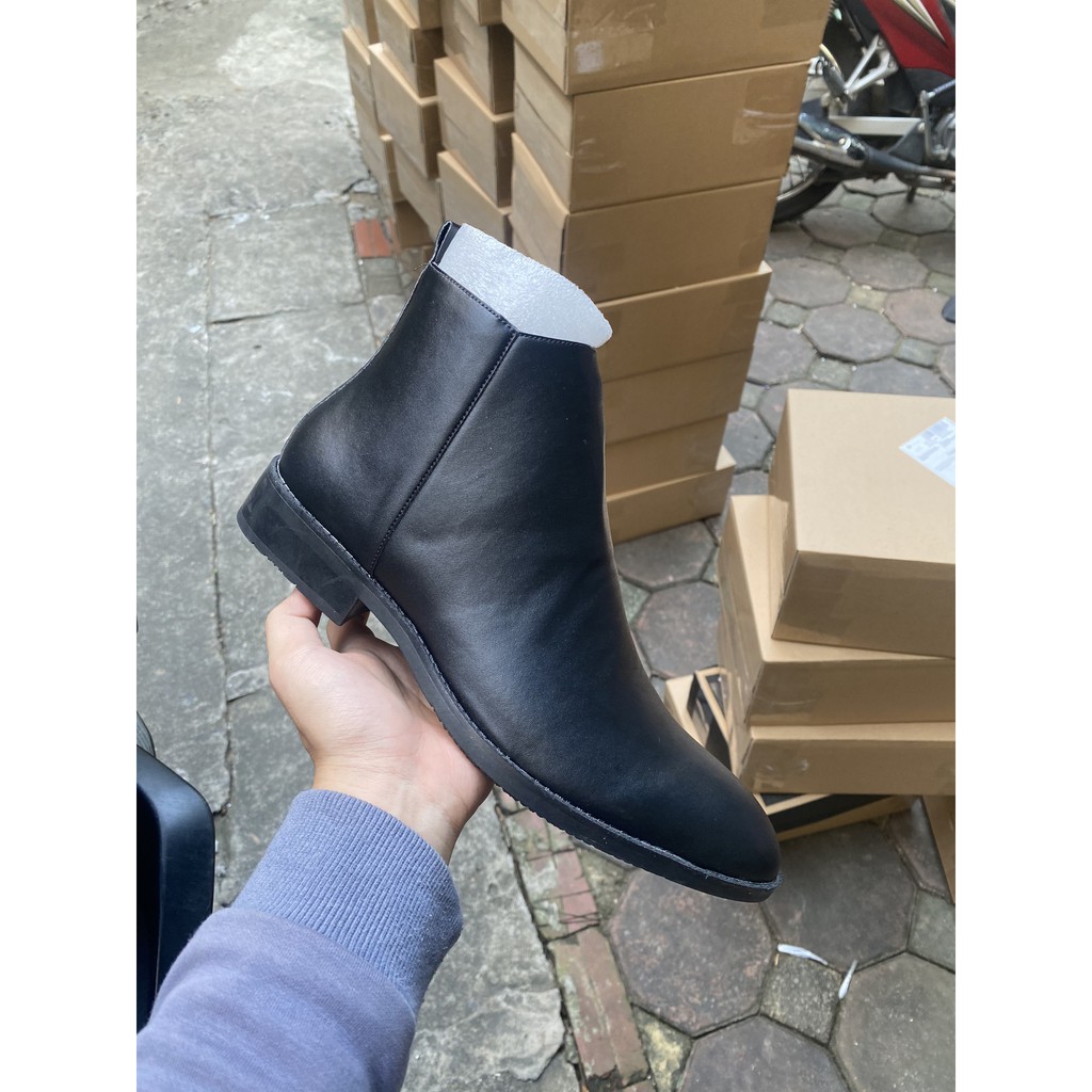 Zip boots chất liệu da bò thời trang nam
