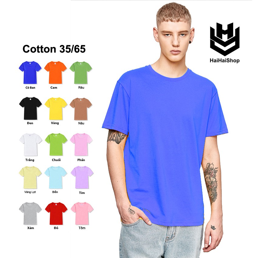 Áo Thun Trơn Nam Nữ Cổ Tròn Nhiều Màu, Chính Hãng Ken T-Shirt