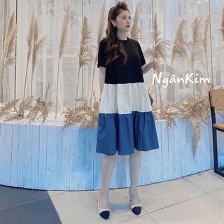 Váy bầu thời trang Đầm bầu thiết kế công sở dáng suông 45-68kg