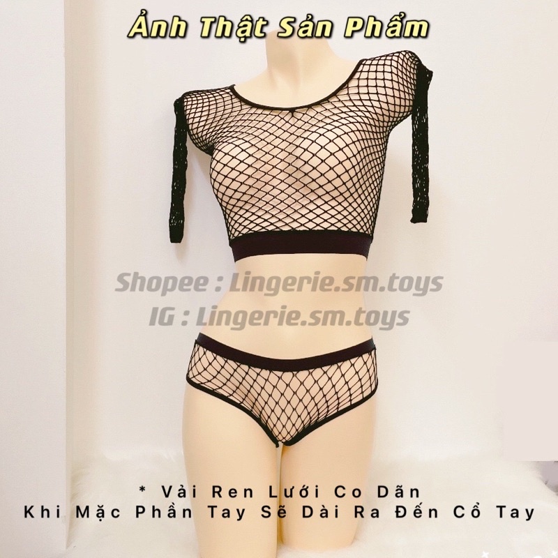 Set Áo + Quần Lưới Gợi Cảm • Nội Y Ngủ Mặc Nhà Sexy •  MY7109