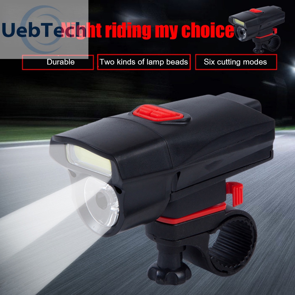 Đèn pha Uebtech T6+COB LED 6 chế độ 3 chế độ sáng cho xe đạp
