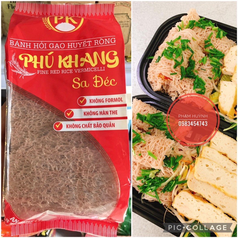 Bánh hỏi gạo lứt huyết rồng Phú Khang gói 300gr, đặc sản Sa Đéc, dùng ăn kiêng, giảm cân, eat clean