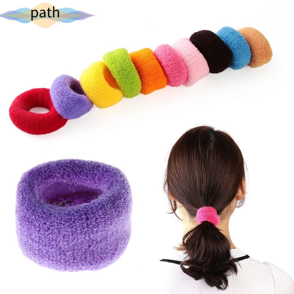 Dây buộc tóc cao su mềm bản rộng co giãn màu kẹo thời trang cho nữ