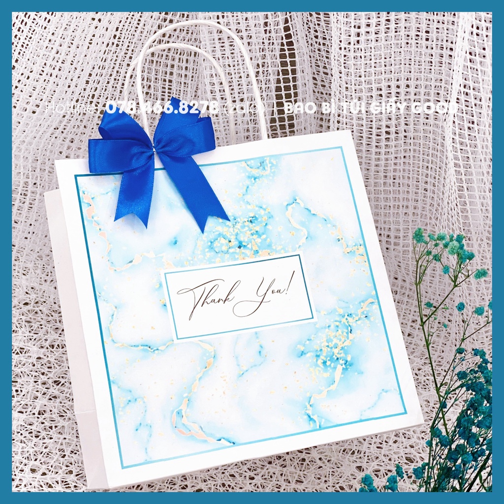 Túi quà tặng giấy kraft mẫu vân đá sang trọng đựng quà tặng cho đối tác, khách hàng KHÔNG KÈM NƠ