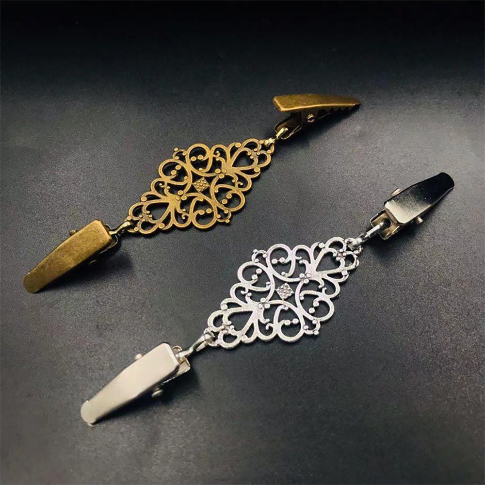 YIYU Kẹp Cố Định Áo Khoác Cardigan Bằng Hợp Kim Màu Vàng Đồng Phong Cách Cổ Điển Tiện Dụng Cho Nữ