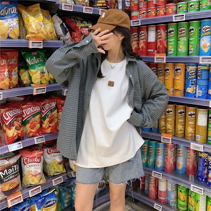 Áo thun tay dài cổ tròn họa tiết độc đáo dễ phối đồ hợp thời trang