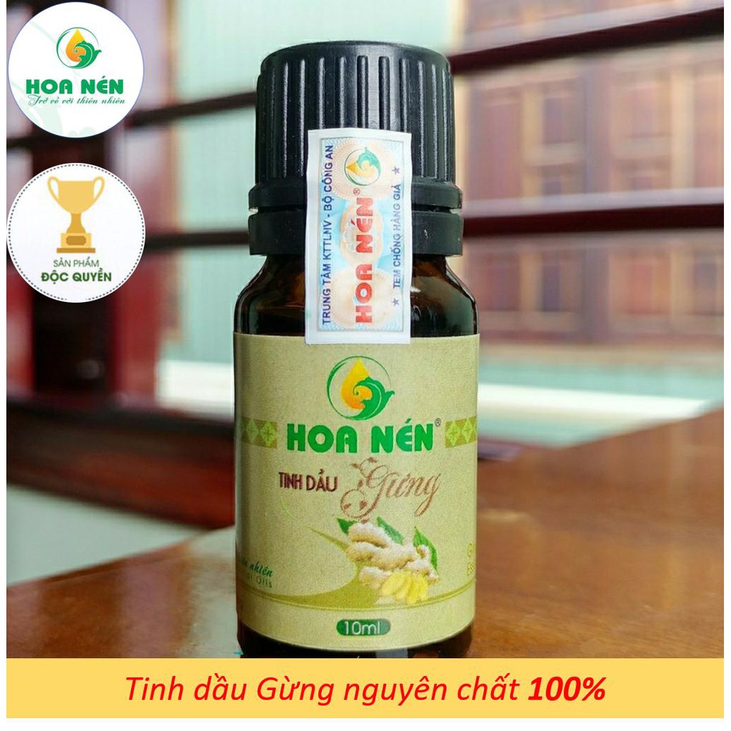 Tinh dầu Gừng Hoa Nén 10ml [NGUYÊN CHẤT] - Tinh chất từ cũ gừng tươi thiên nhiên - Có kiểm định