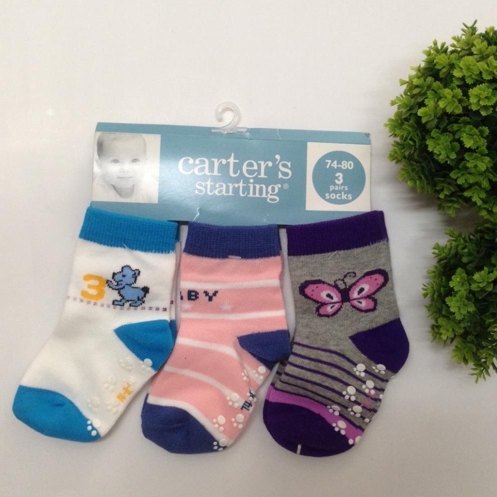 set 3 đôi vớ carter nhiều size cho bé trai, bé gái