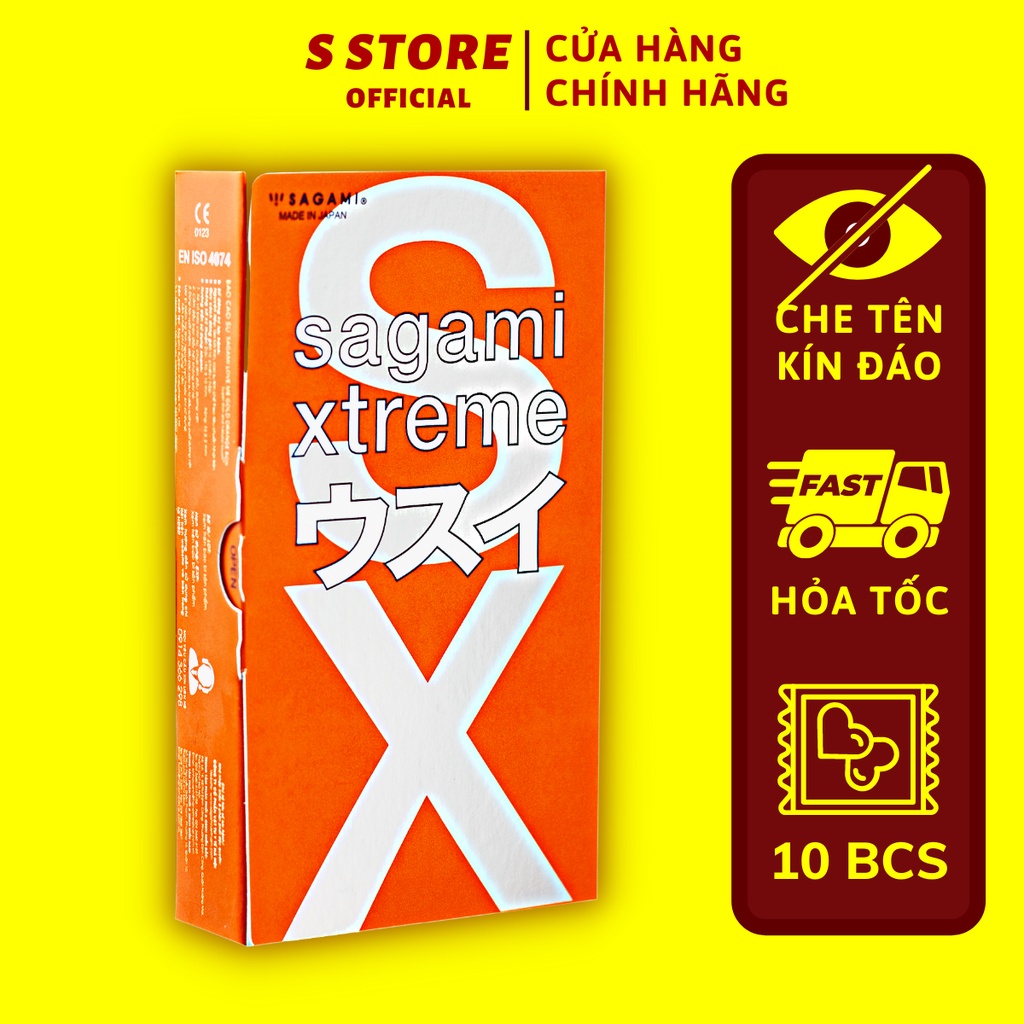 Bao Cao Su Sagami Orange – BCS Mỏng Kéo Dài Thời Gian - Kiểu Truyền Thống - Hộp 10 chiếc