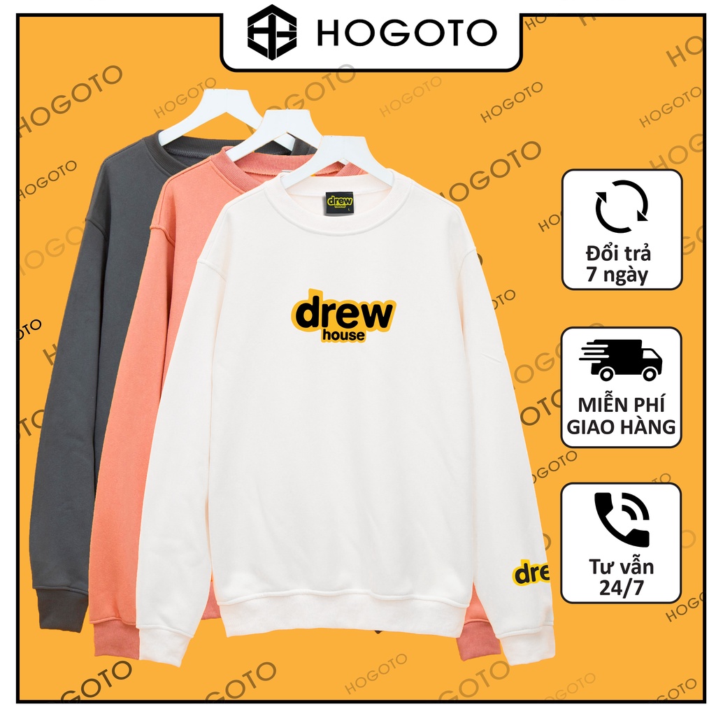 Áo nỉ SWEATER  DREW HOUSE Hogoto shop , Áo nỉ unisex nam nữ form rộng oversize chất liệu Cotton