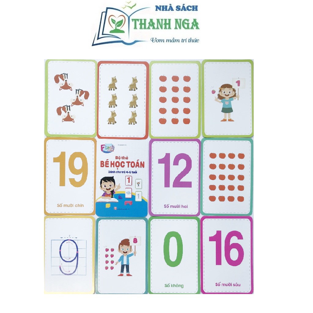 Bộ thẻ flashcard Việt Hà bé học toán dành cho trẻ từ 4-6 tuổi