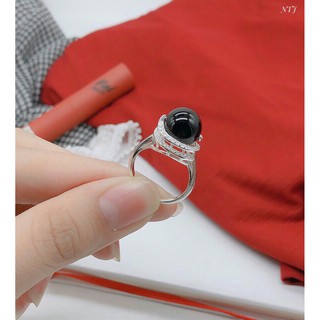 NHẪN BẠC TA GẮN ĐÁ PHONG THỦY