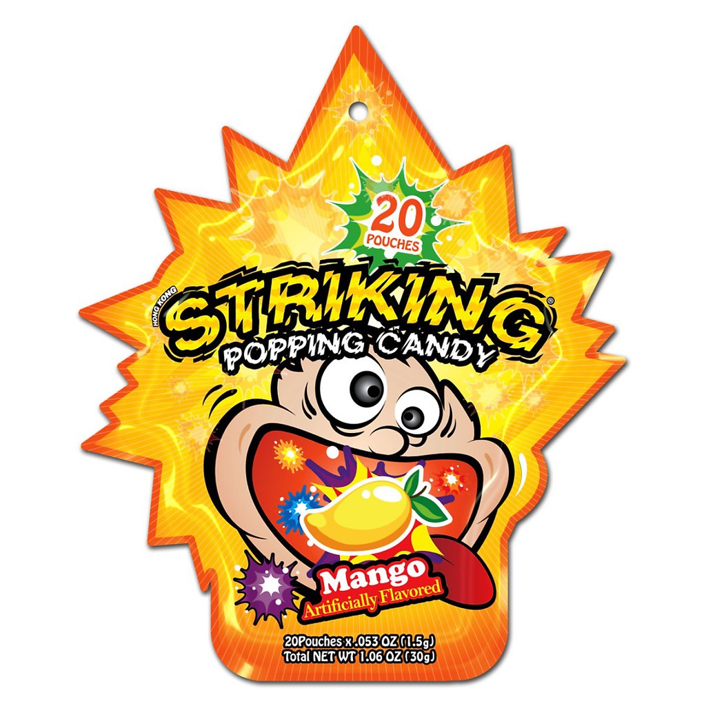 Kẹo Nổ Chính Hãng Striking Popping Candy Gói 30g Gồm 20 Gói Nhỏ - Đủ Mùi Vị