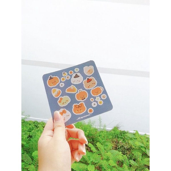Sticker Halloween gấu mèo|@shopcuaan