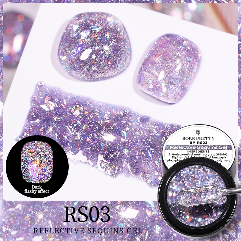 Gel sơn móng tay BORN PRETTY màu sắc lấp lánh 5g