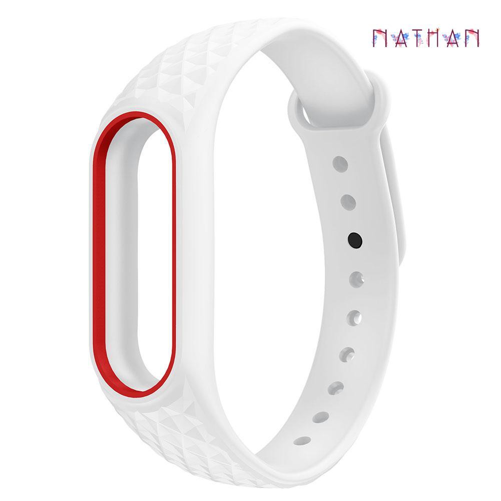 Dây Đeo Thay Thế Chất Liệu Silicon Màu Trơn Cho Xiaomi Mi Band 2