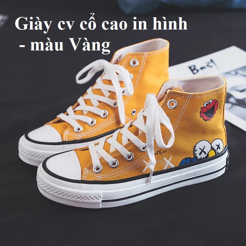 [XẢ KHO ] Giày Thể Thao Cao Cổ In Họa Tiết Cầu Vồng Poly Một Sừng Và Họa Tiết Dây Xích Cà Rốt - hàng hơi lỗi nhẹ