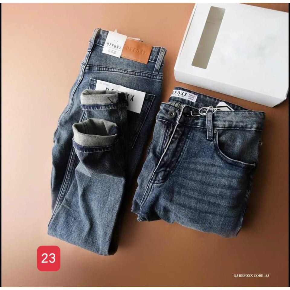 Quần Jean Nam Xanh Trơn đơn giãn form ôm chất Vải Jean Co giãn skymen23