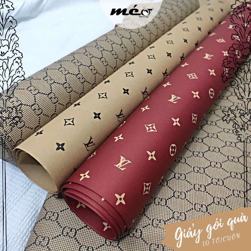 Cuộn 10 tờ GIẤY GÓI QUÀ (50x70cm), bao tập sách vở chất liệu giấy Kraft dày dặn