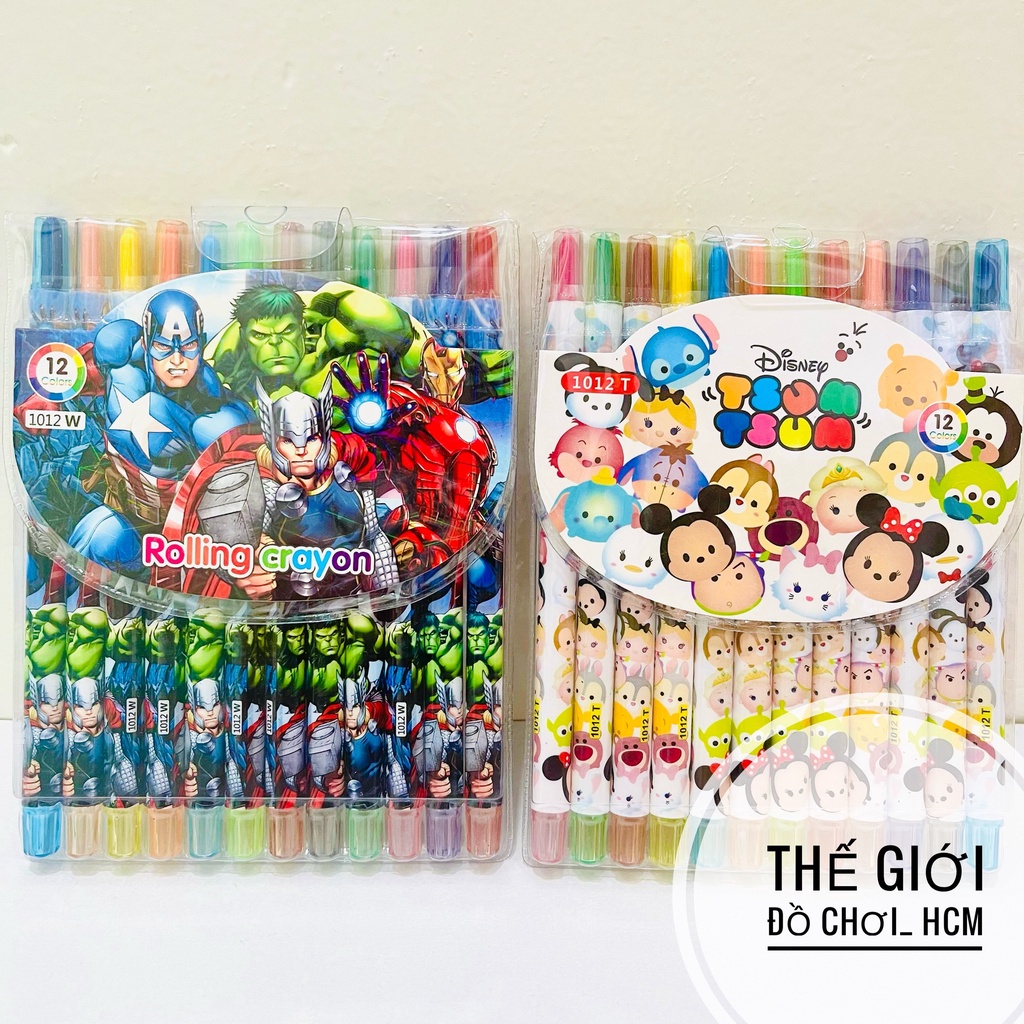 [HÀNG TỐT] Bút sáp vặn 12 màu dành cho bé học vẽ tô màu.