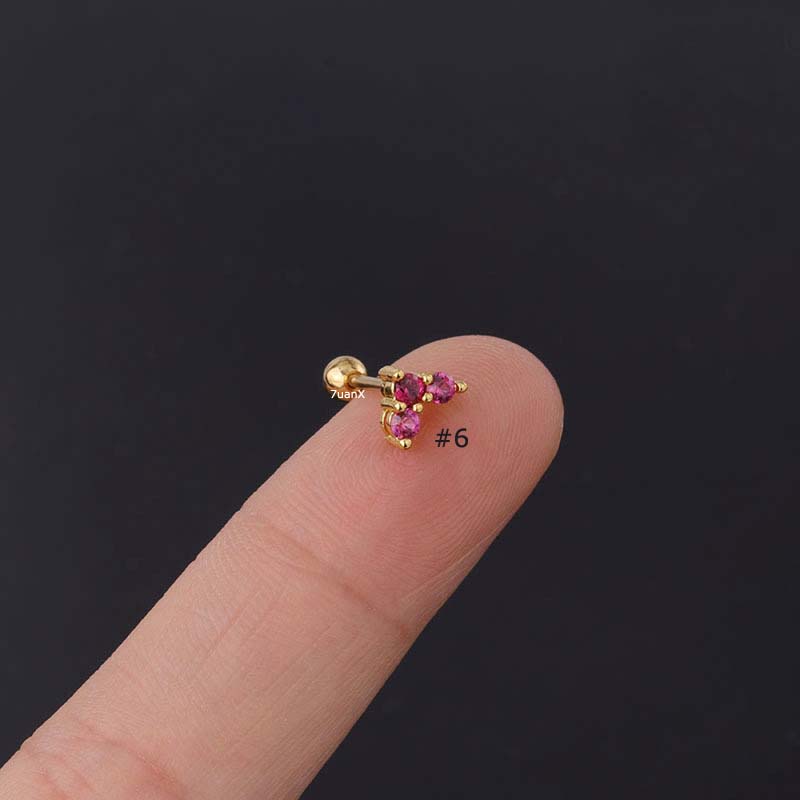 Khuyên tai hình trái tim đính đá 20/6mm bằng thép không gỉ