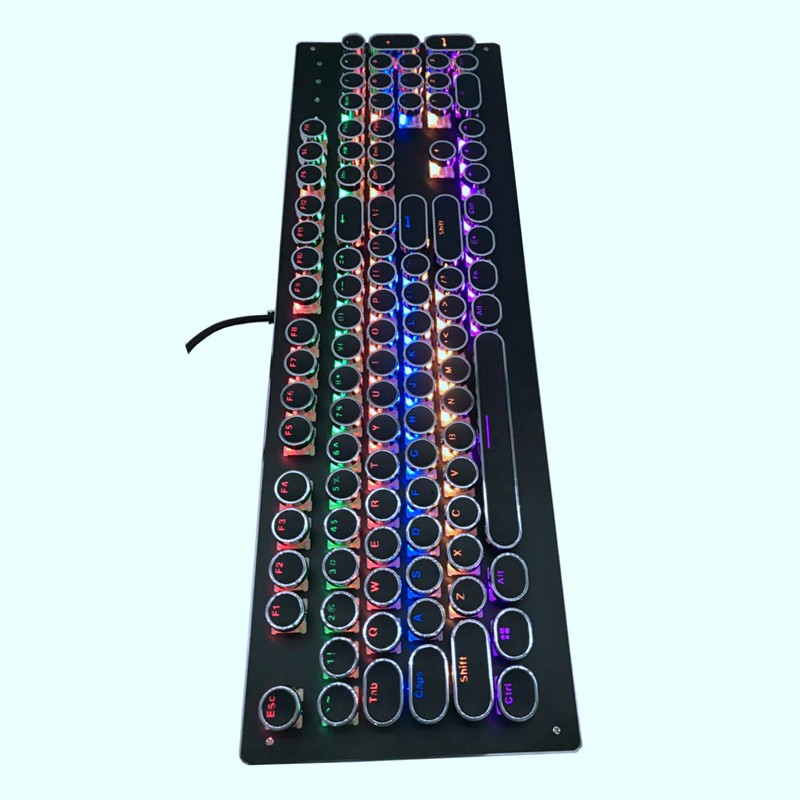 Retro Mechanical Gaming Keyboard, 14 RGB Backlit, Blue Switch -Tactile & Clicky, Typewriter Style, 104 Keys | BigBuy360 - bigbuy360.vn