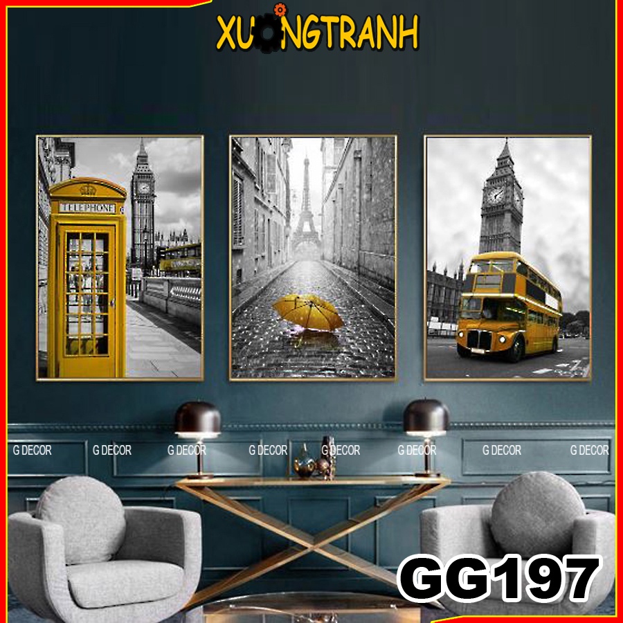 Tranh treo tường canvas 3 bức phong cách Bắc Âu 197, tranh decor, trang trí phòng khách, phòng ngủ, phòng ăn,spa