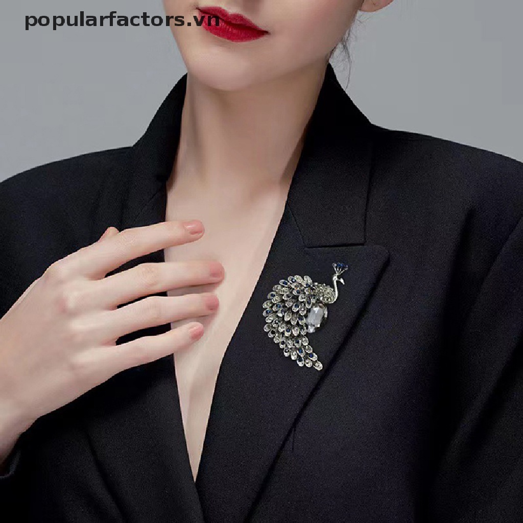 Ghim cài áo hình công đính đá nhân tạo lấp lánh thời trang