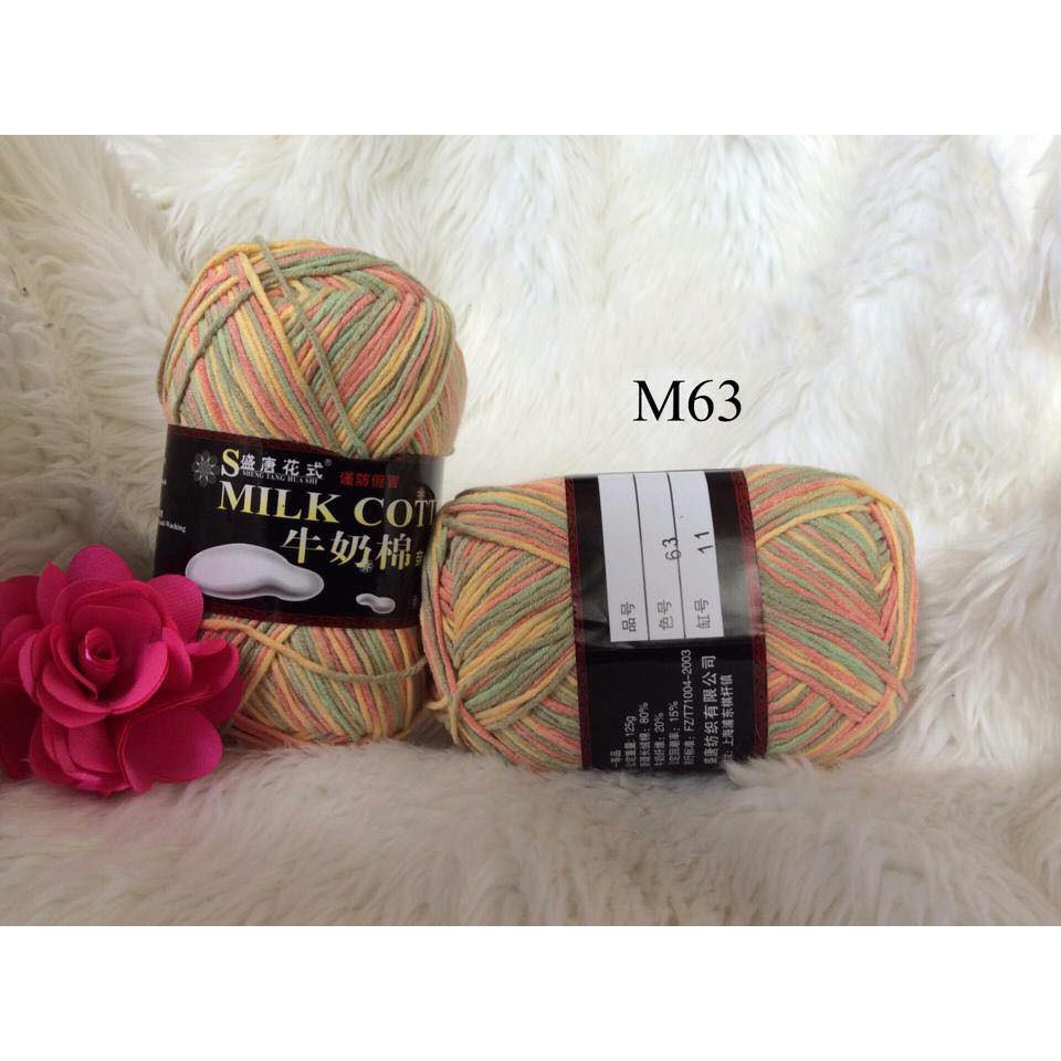 Len milk 125gr đan móc thú bông, khăn, mũ, áo...