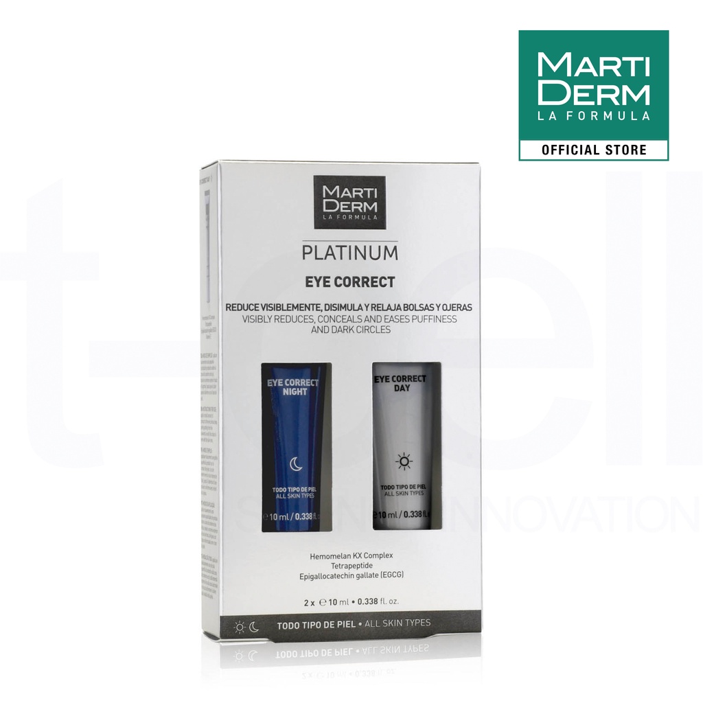 Kem dưỡng mắt ngày &amp; đêm giảm bọng mắt, quầng thâm - MartiDerm Platinum Eye Correct (2 x 10ml)